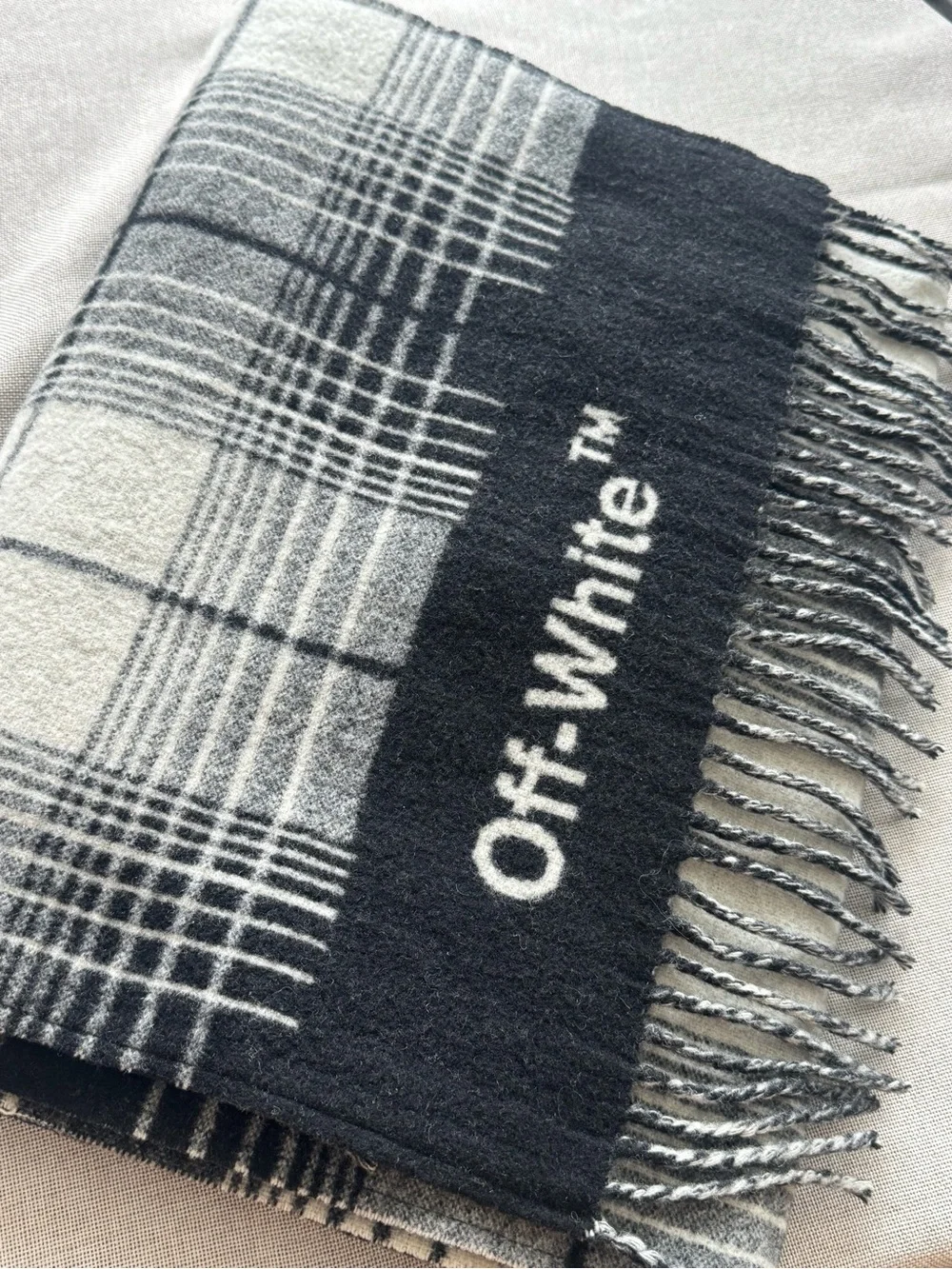 Off-White c/o Virgil Abloh Main Label 2013 Plaid Fringe Scarf